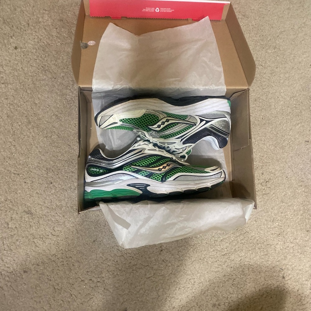 Saucony Green and White Athletic Sneakers